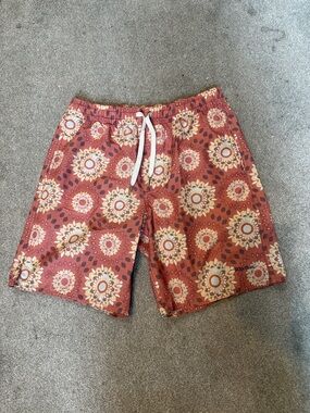 Rhythm Orange Print Swim Trunks Size 30